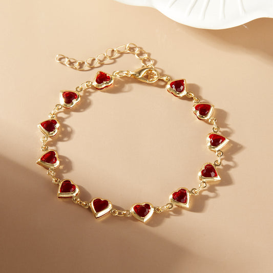 Bracelet Cœurs Rubis